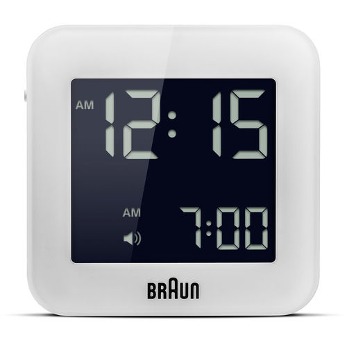 Braun BNC008WH-RC digital radio controlled alarm clock, white, new, 66016