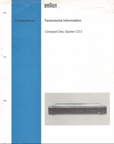 Download Braun atelier HiFi CD3/ CD3 service manual repair manual