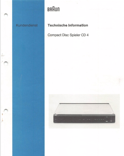 Download Braun atelier HiFi CD4/ CD4 service manual repair manual