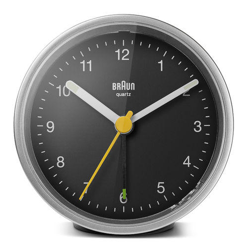 Braun Design BS12B classic alarm clock, black-silver, 67102
