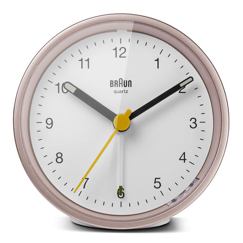 Braun BS12PW classic design alarm clock, white-pink, 67103