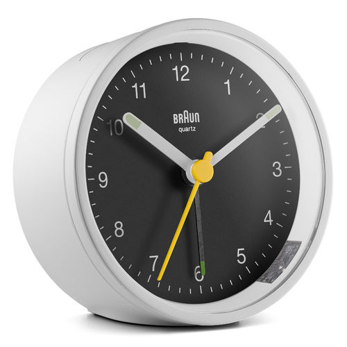 Braun Design BS12WB classic alarm clock, white/black, new, 67050