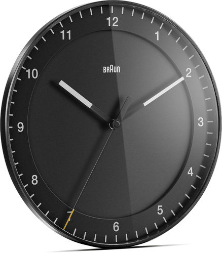 Braun BC17B classic design large analogue wall clock, black, new, 67107