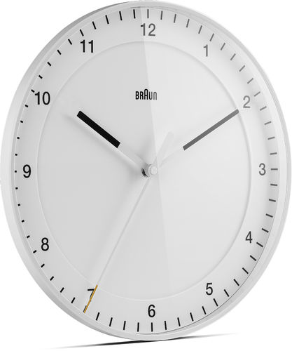 Braun BC17W classic design large analogue wall clock, white, new, 67108