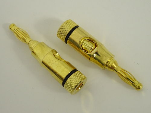 1 piece Gold plated banana plug, coding black for loudspeaker/amplifier, new