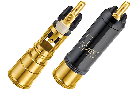 WBT-0152Cu RCA plug, signal conductor of pure copper, black, new, nextgen™