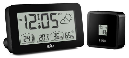 Braun radio weather station BC13BP-DCF, black, design alarm clock NEW+OVP; 67604