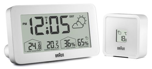 Braun radio weather station BC13WP-DCF, white, design alarm clock NEW+OVP; 67605