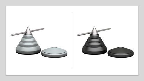 Audio Selection Steps Cone and Disc, Set of 4, New, Black or Silver