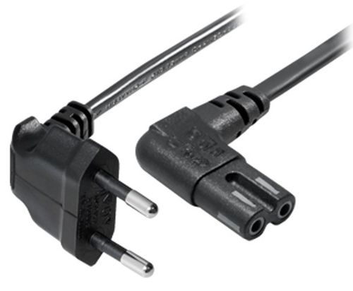 N8-2 Angle euro plug to angle double groove coupling, 2 m long, black, new