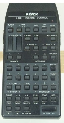 Original Revox B208 remote control, black, good condition